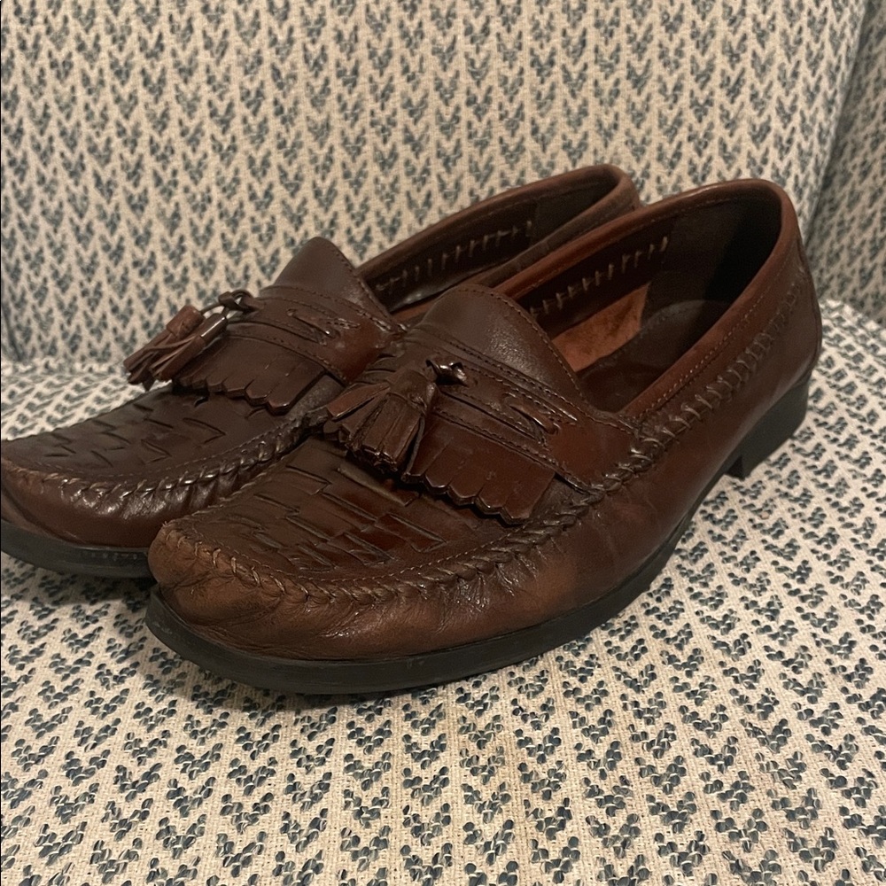 Nunn Bush Men’s Dark‎ Brown Leather Tassel Moc Toe Loafers